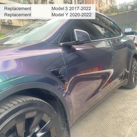 Aramox Side Camera Protection Cover, Side Camera Turn Signal Signal Protection Cover Replacement for Model Y (Shiny Black)