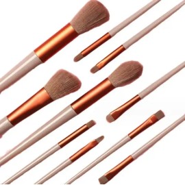 Set 13 Brochas De Maquillaje Profesional Juego De Brochas Color Marrón Claro                                                                          