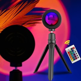 Sunset Lamp Projector for Room, Sunset Light Projector with 24Keys Remote 16 Multiple Colors | RGB LED Multicolor TIK Tok Adjustable Sunset lamp USB Port-- Different Color Changing & Fade Mode