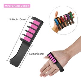 MSDADA 10 Color Hair Chalk Comb Christmas Toys Gifts for 6 7 8 9 10 11 12 13 Year Old Girls Kids Washable Temporary Hair Color Dye Paint Teen Girl Gift Hair Stuff Accessories Makeup Kit 6 Pack
