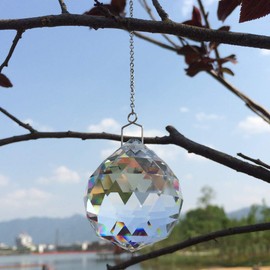 Suncatcher Crystals Ball Prism Window Rainbow Maker with Chain for Easy Hanging 40 mm 2 Pack