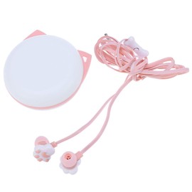 UKCOCO Children's in-Ear Headphones Creative Cat Claw Children's in-Ear Headphones Line Control Cartoon Earphones with Storage Box for Children Girls (Pink)