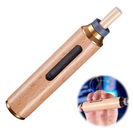 PAVIKE Smoke Portable Ashtray, Wooden, Comes with Mouthpieces in 3 Sizes, Convenient to Carry, Prevents Ash Splashing, Removable, Stylish, Multifunctional, For Car, Indoor, Outdoor, Camping, Office,