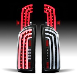 HECASA LED Tail Light Compatible with 2007-2008 Dodge Ram 1500 2007-2009 Dodge Ram 2500 3500 LED Tube Bar Rear Signal Brake Lamp Taillights Clear Lens Black Housing Left & Right