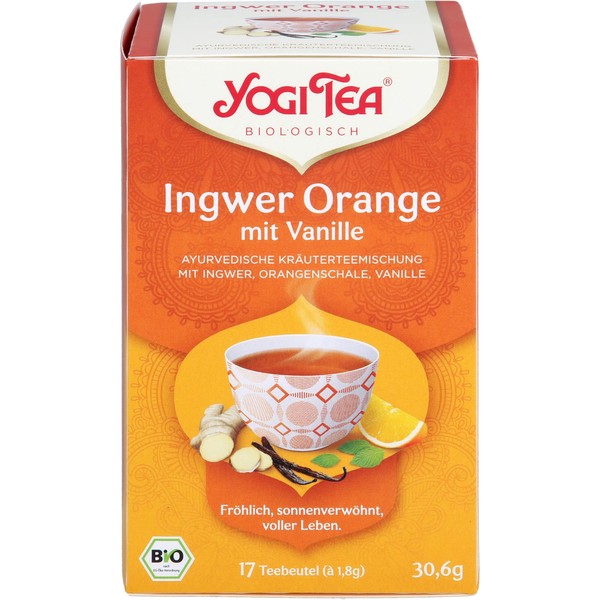 YOGI TEA Ingwer Orange mit Vanille ayurvedische Kräuterteemischung, 17.0 St. Filterbeutel