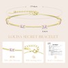 LOUISA SECRET 925 Sterling Silver Birthstone Bracelets for Women, Baguette