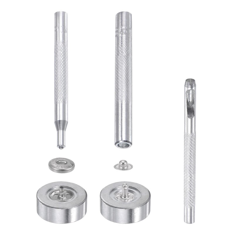 sourcing map 12 Sets Snap Fasteners Kit 3/5 Inch 15mm