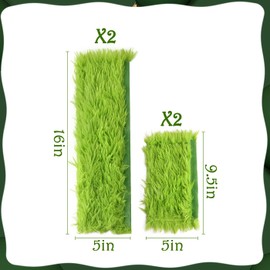 Pawliss 4 Pieces Christmas Refrigerator Handle Covers - Refrigerator Door Handle Cover with Faux Fur Plush Trim, Christmas Appliance Handle Covers for Kitchen Microwave Dishwasher