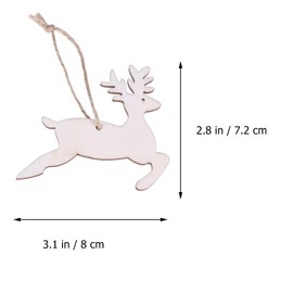 Happyyami 30pcs Unfinished Wood Christmas Ornaments Wooden Reindeer Cutouts Hanging Christmas Tree Decorations Xmas DIY Wood Craft for Painting Drawing