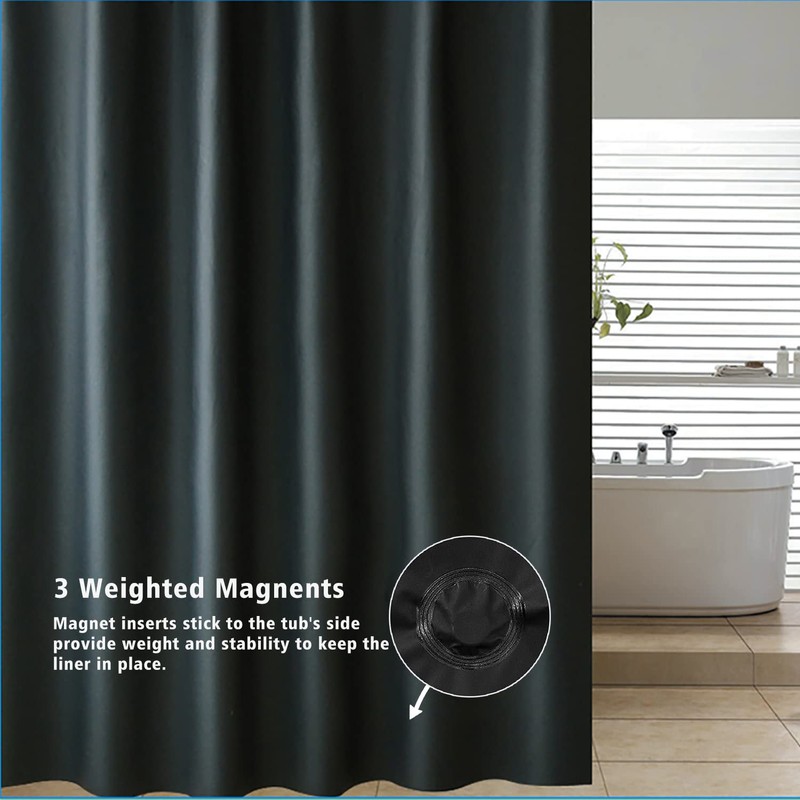 FINEBAT Shower Curtain Liner 72 x 72, Non-Toxic Odor Free