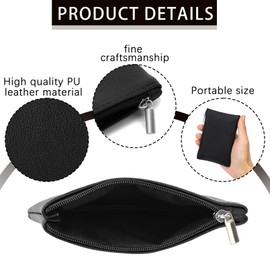 2 Pack Coin Purse, Portable PU Leather Coin Purse with Zipper Coin Purse Mini Change Purse Small Coin Purse for Women Credit Card Folded Bills ID Key Headset Lipstick(Black&Black)