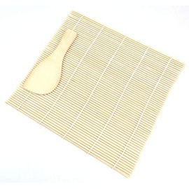 YOFAN Bamboo Sushi Kit,Sushi Rolling Mat With Rice Paddle (1)
