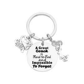 YF FY Cheerleading Coach Keychain Thank you Keychain Gift for Cheerleader Coaches Cheer Coach gifts Silver
