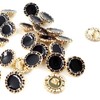 Craftisum Classic Golden Metal Base Black Enamel Sewing Shank Buttons