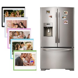 HIYQIN 10 Pack Magnetic Photo Frames for Instax Wide Film, for 3.5 x 4.25 Polaroid Fridge Photo Display Fits Instax Wide 400/300/210, for Polaroid Now/OneStep+/600 - Colorful