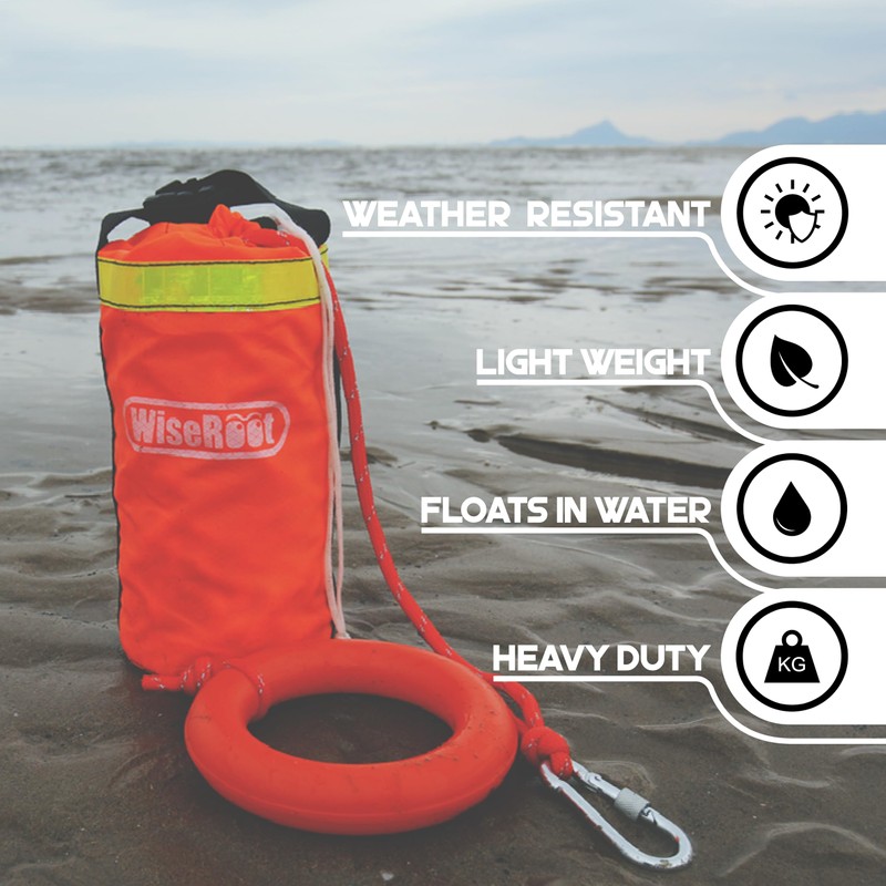 WiseRoot Throw Bag for Water Rescue: Quick Deploy Throwable Flotation