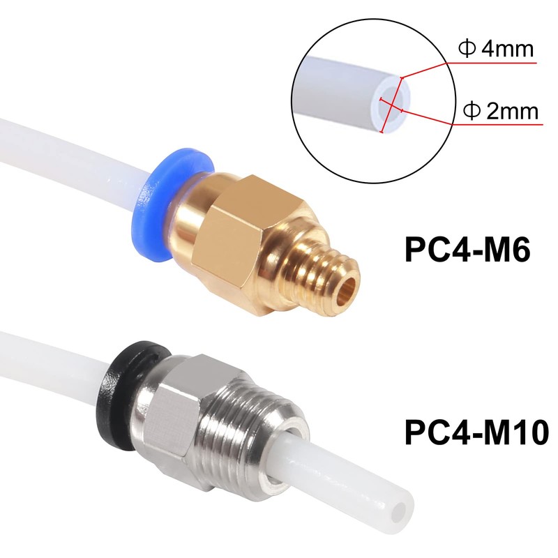 AIDOMAK 8 Pcs PC4-M6 Pneumatic Fitting and 8 Pcs PC4-M10