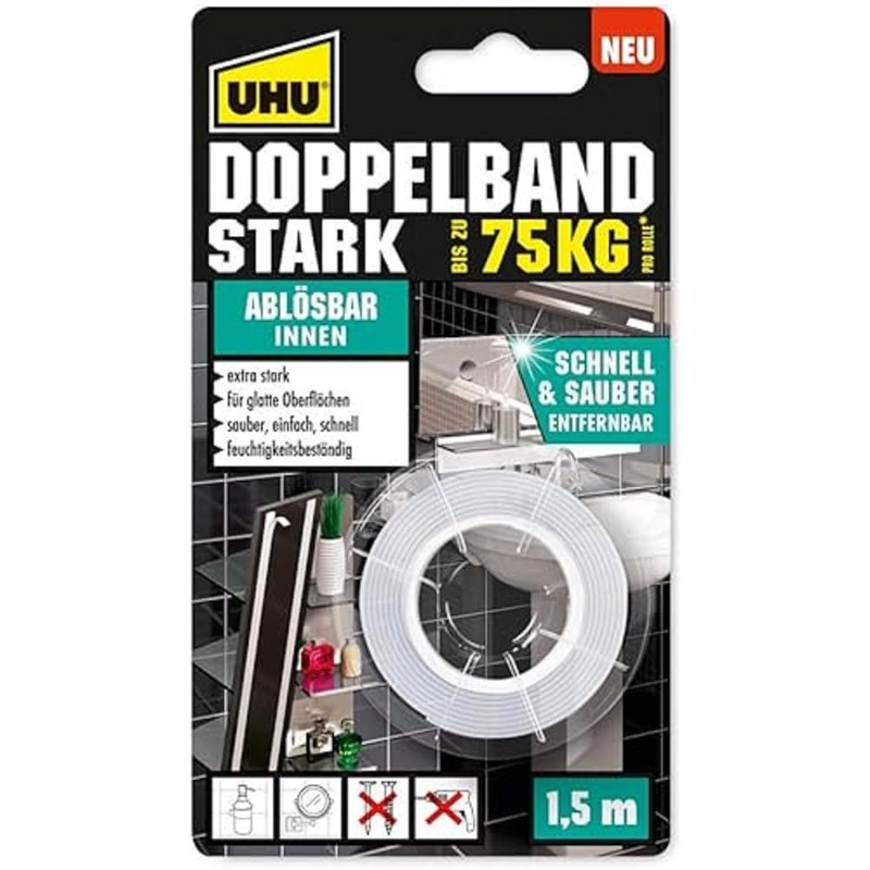 UHU 46890 Removable Double Strap White