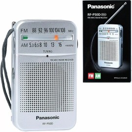 Panasonic RF-P50D: Pocket AM/FM Silver Radio - 2 Band Receiver
