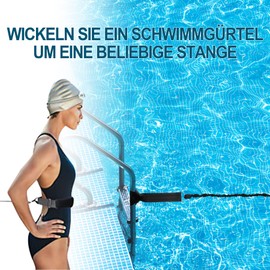 BOOSTEADY Swimming Belt for Pool 3.6 m Adjustable Swimming Resistance Belt Swimming Aid Swimming Trainer Belt Lead for Children Adults Pack of 2