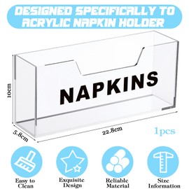 Acellegic Acrylic Napkin Holder Guest Paper Towel Holder for Bathroom Clear Waterproof Splashing Vertical Guest Towel Napkin Dispenser for Kitchen Restaurant Tables Outdoor