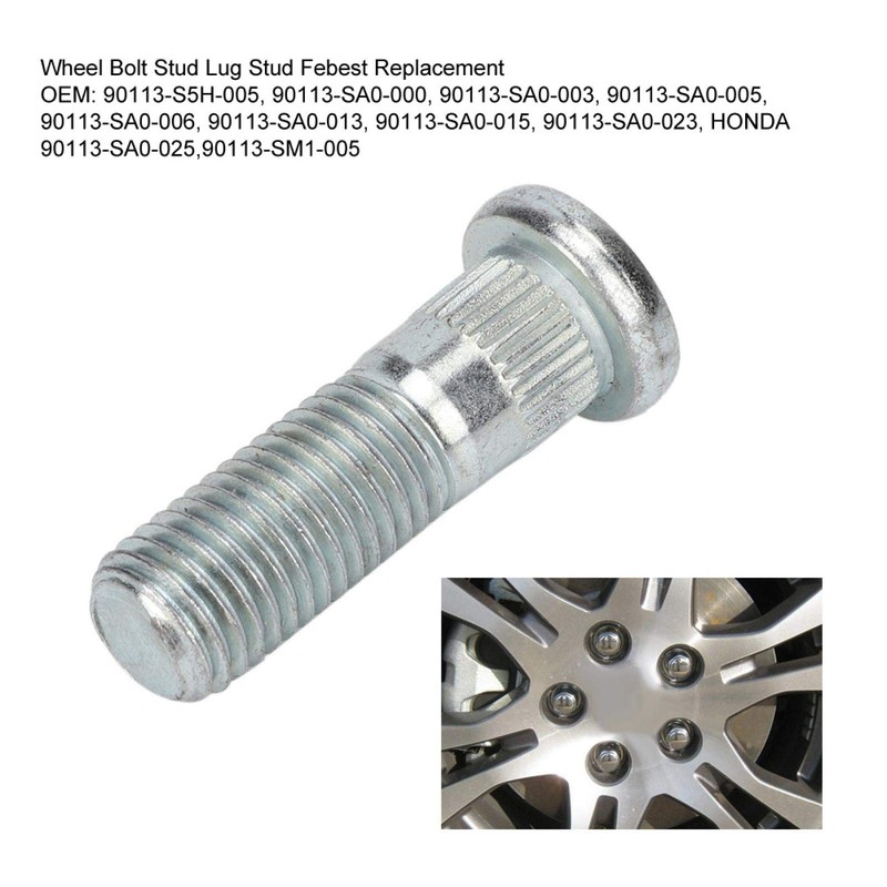 Iron Wheel Bolt Stud Lug Stud Replacement Fits for 90113-S5H-005