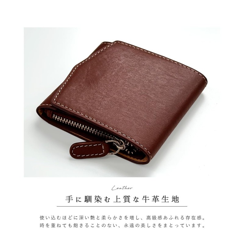 FRANK GERALD Wallet, Genuine Leather, Thin, Mini Wallet, Lightweight, Compact,