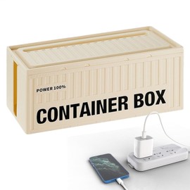 Cable Organizer Box - Management Large Container Shape Cable Organizer | Dustproof Desk Organizer with Lid Heat Dissipation Surge Protector for Socket & TV Wires