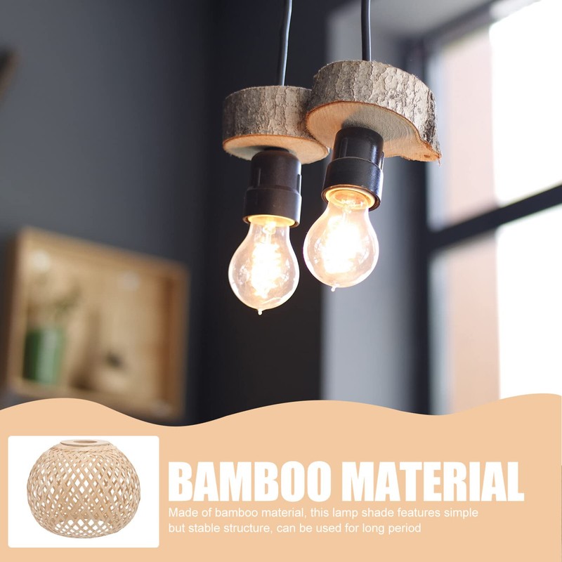 YARNOW Bamboo Lampshade Ceiling Decoration Ceiling Light Cover Rattan Ceiling