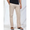 Soojun Men's Casual Linen Blend Relaxed Fit Straight Legs Elastic