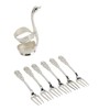 Swan Base Holder Forks Set Aluminum Silver Fashion Rustproof Decorative