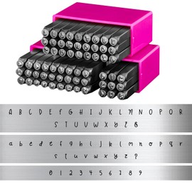 TheCraftGuy Metal Stamping Kit, 63pcs Metal Stamping Tools, 1/8"(3mm) Steel Stamps for Jewelry Making, Number & Letter Stamp Set(A-Z, a-z, 0-9)