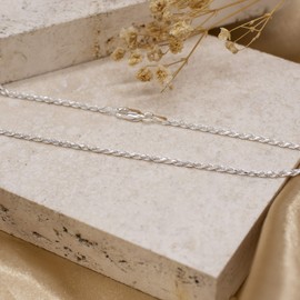 Tuscany Silver Women's Sterling Silver 1.8 mm Diamond Cut Rope Chain Necklace of Length 61 cm/24 Inch