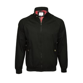 Xact Men's Classic Harrington Jacket, Check Lining, Regular Fit (Black) XXL