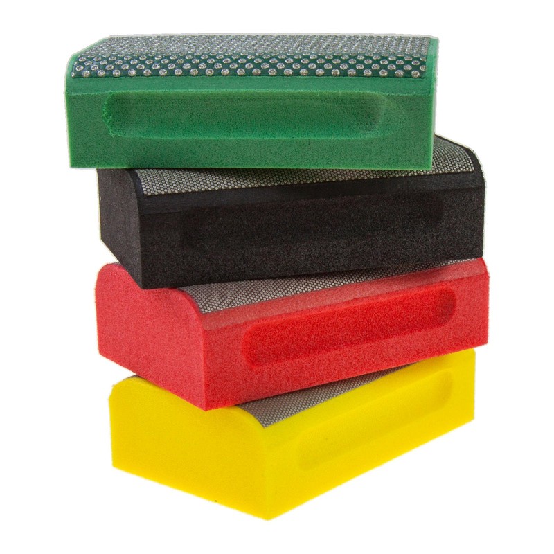 KGS PRO diamond hand polishing pads curved edges (4 pack,