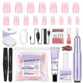 Saviland Nail Tip and Glue Gel Kit - 500 Pieces Full Coverage Square Nail Tips 30ML Nail Glue 1