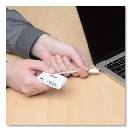 Tripp Lite USB C to VGA Video Adapter Converter 1080p w/ USB-C PD Charging Port, USB Type C, Thunderbolt 3 Compatible, USB Type-C 6in (U444-06N-V-C)