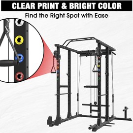 Mikolo Squat Rack Magnetic Position Markers - Power Cage Attachment, for J-Hooks and Spotter Arms (1" Holes)