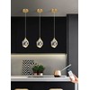 IDEQUY 1-Light Gold Pendant Light Fixtures,Mini Crystal Chandelier for Entyway