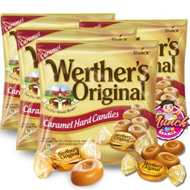 Werther's Original Caramel Hard Candy, Pack of 4 (2.65oz) - Hard Candy Individually Wrapped, Carmels Candy, Gourmet Caramels - Bundled with Munch Mania Accessory (Caramel)