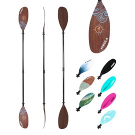 HIKULA Adjustable Carbon Fiber Shaft Kayak Paddle, Kayaking Oars with Reinforced Nylon Blade for Adults, 4 Piece, 86in/220cm to 90in/230cm