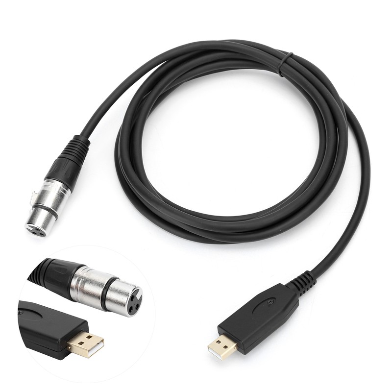 Professional USB Male to XLR Female Microphone Link Cable USB