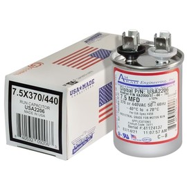 AMRAD ENGINEERING USA2206 Round Motor Run Capacitor, 7.5 MFD, 370/440 Vac
