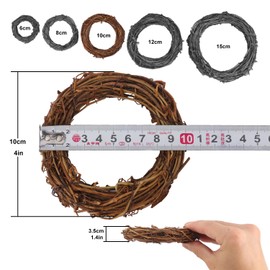 Geytetqi 40 PCS Natural Grapevine Wreaths - 4 Inch Beautiful Vine Branch Wreath, Rattan Wreath, Grapevines Wreath Bulk, Ideal for DIY Crafts and Christmas Decorations, Ideal for Outdoor and Indoor Use