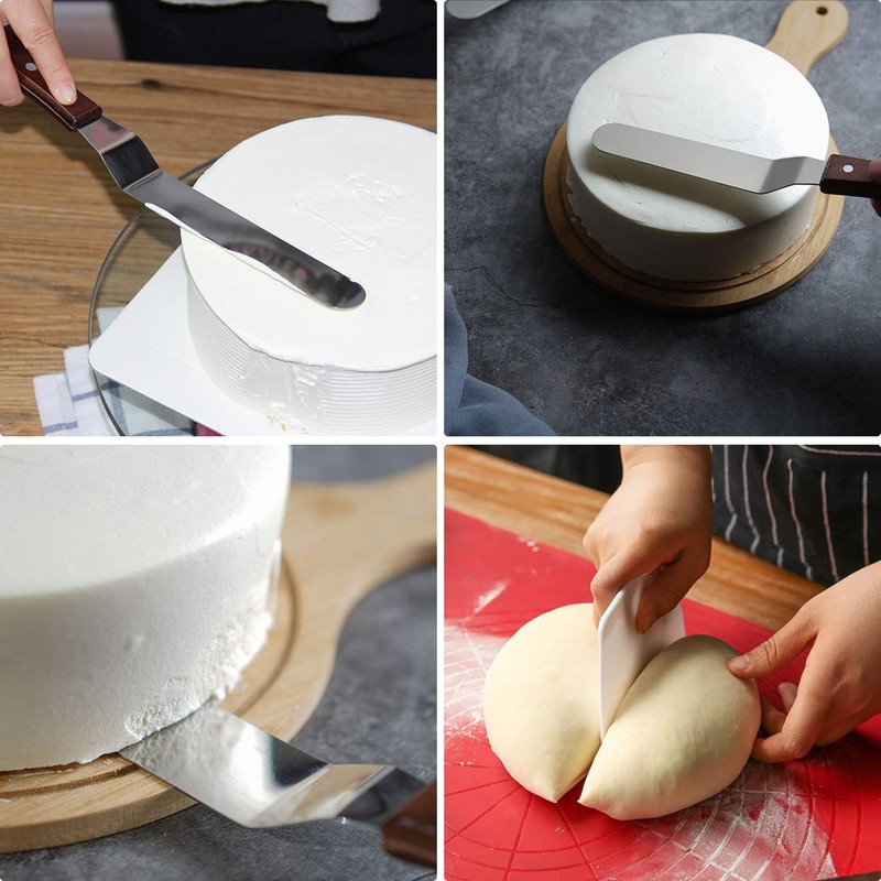 Awpeye 4 Packs Offset Spatula, Stainless Steel Cake Icing Spatula