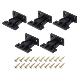 uxcell 5 PCS Plastic Fitting Furniture Panel, Joint Bracket, Push-On Clips Corner Buckle with Screws for Cabinet Roman Column Connection, Medium Size, Black