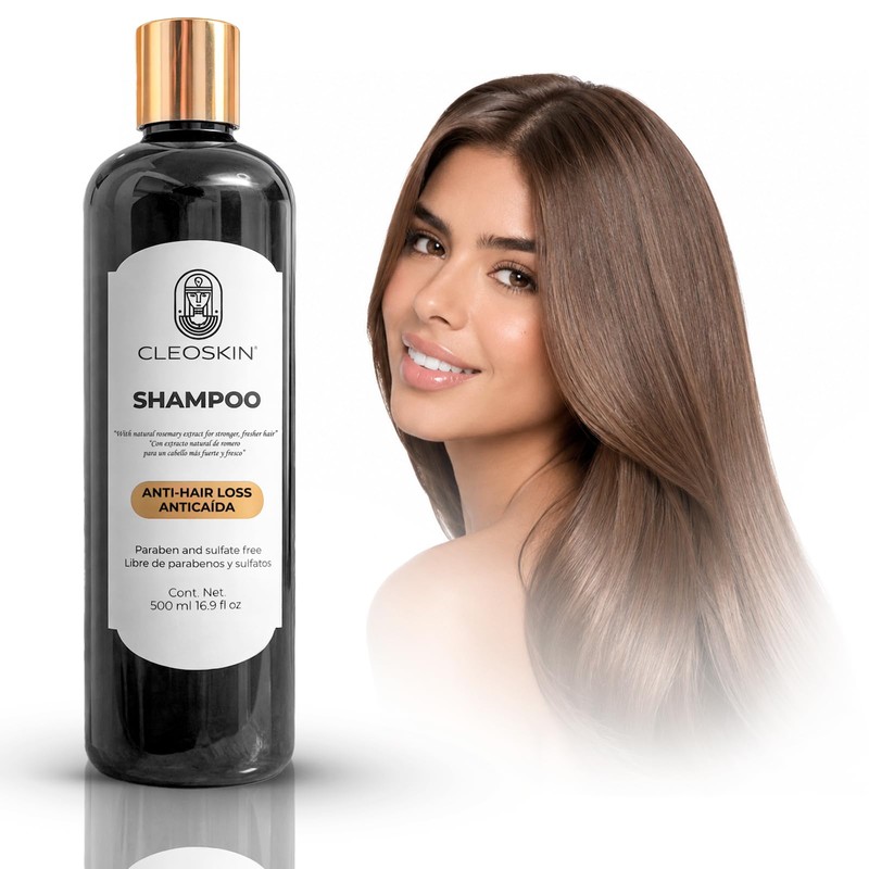CLEOSKIN Shampoo de Romero con Bergamota para Crecimiento Cabello Champú