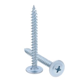 4.2mm X 19mm Flange Head Phillips Self Tapping Screws, Truss Head Zinc Plated Steel Screws, Fine Thread, Pan Head Screws for Sheet Metal, Pasterboard and Wood (50 pcs)