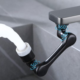 Techzm Faucet Extender 1080° Swivel Faucet Attachment Aerator Rotating Splash Filter Faucet Extension with Two Water Outlet Modes Oil Rubbed Bronze