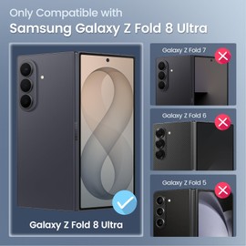 Maxdara for Z Fold 8 Ultra Case with Magnetic, Carbon Fiber Black